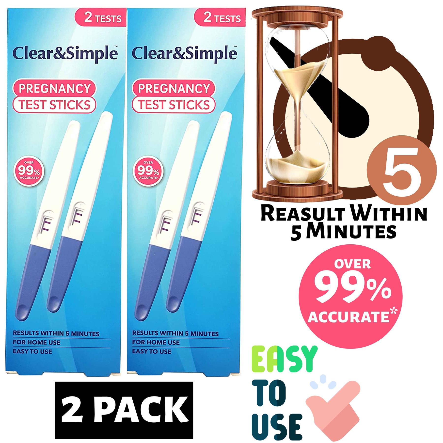 2X Clear & Simple Pregnancy Test Stick Twin Pack Pregnancy Test