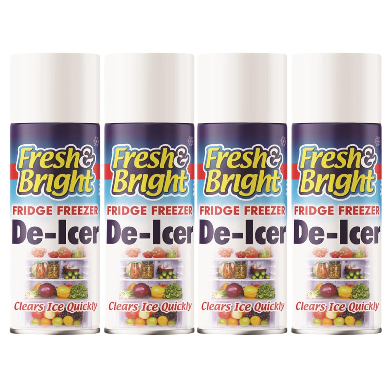 4X Fridge Freezer De Icer Spray 200ml De-Icer