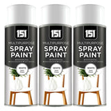 3X 151 White Satin Spray Paint 400ml Spray Paint