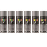 6X Paint Factory Light Grey Gloss Spray Paint 400ml