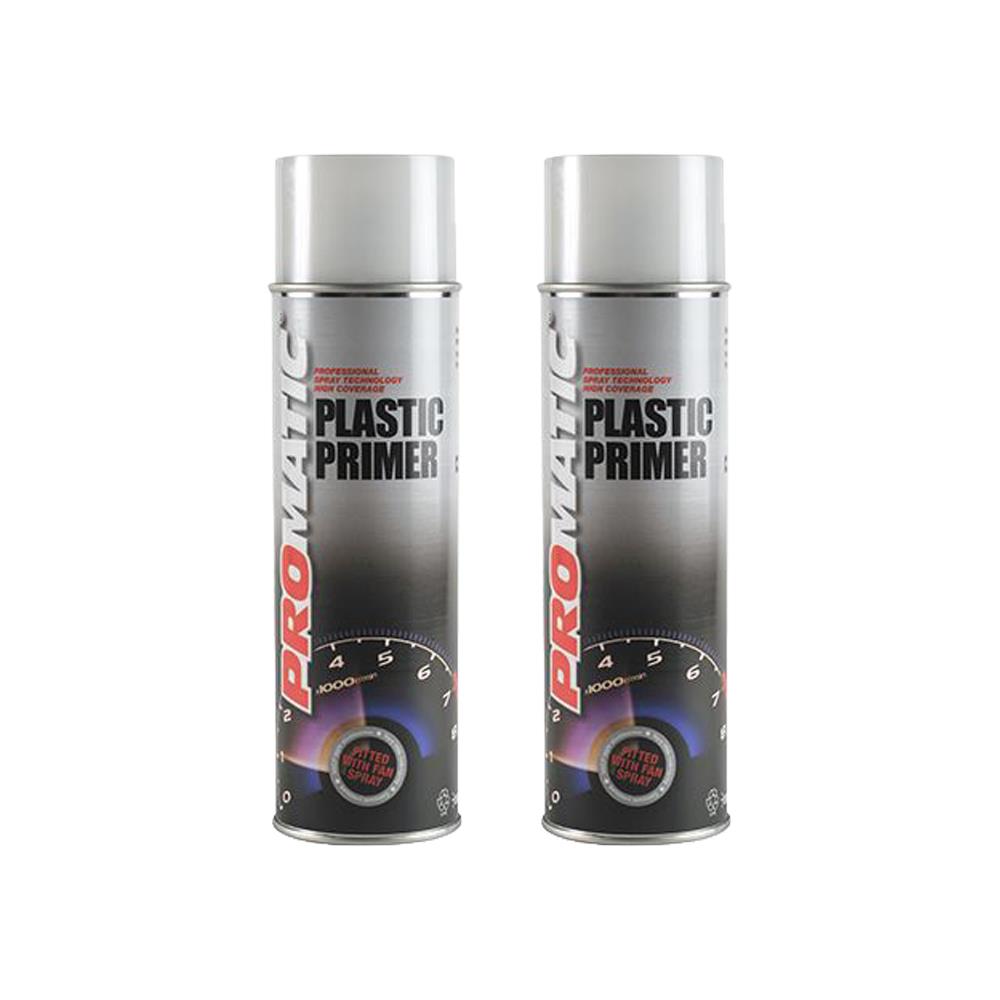 2X Promatic Plastic Primer 500ml Spray Paint