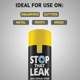 3X 151 Stop That Leak Black Spray 400ml Sealant