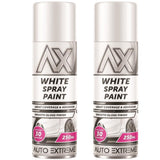 2X Auto Extreme White Gloss Spray Paint 250ml