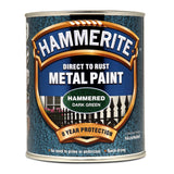 Hammerite Hammered Dark Green Paint 750ml With 1" Paint Brush