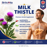 Brits Vita Milk Thistle 4000mg 180 Tablets High Strength 80% Silymarin Vegan UK