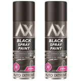 2X Auto Extreme Black Gloss Spray Paint 250ml