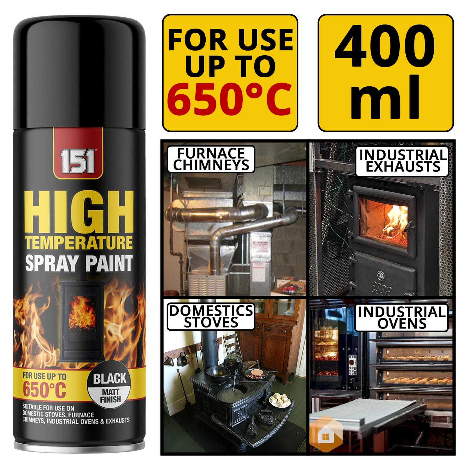 Matt Black High Temp 650°C 400ml Spray Paint