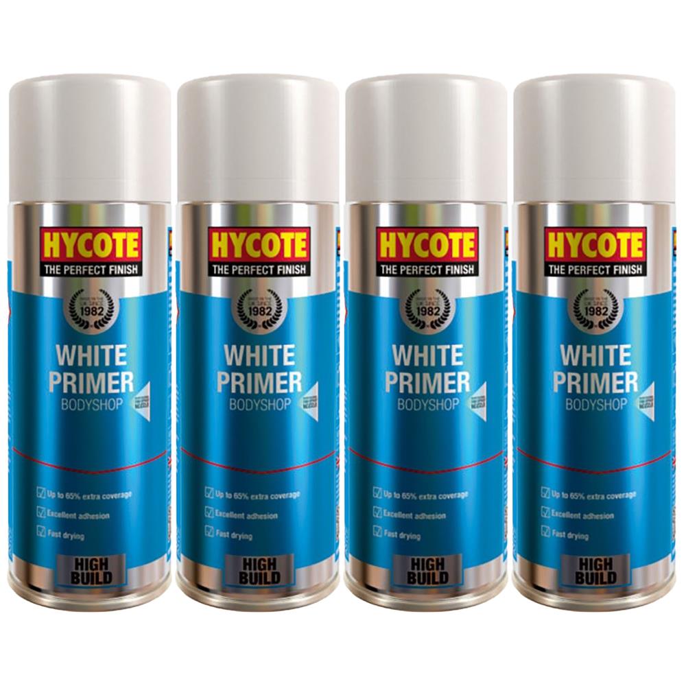 4X Hycote Bodyshop White Primer Spray 400ml Spray Paint