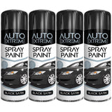 4X Auto Extreme Black Satin Spray Paint 250ml Spray Paint