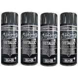 4X Paint Factory All Purpose Black Metallic Spray Paint 200ml Spray Paint