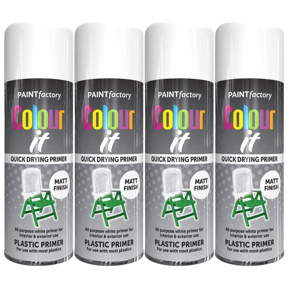 4X Paint Factory Plastic Primer Spray Paint 400ml Spray Paint