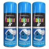 3X Paint Factory Beautiful Blue Gloss Spray Paint 250ml Spray Paint