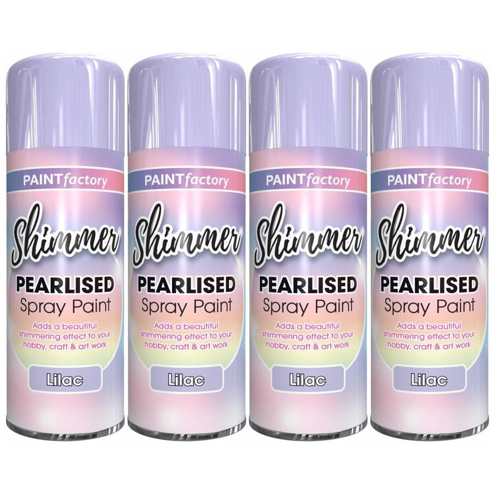 4X Paint Factory Pearlised Lilac Paint 400ml Spray Paint
