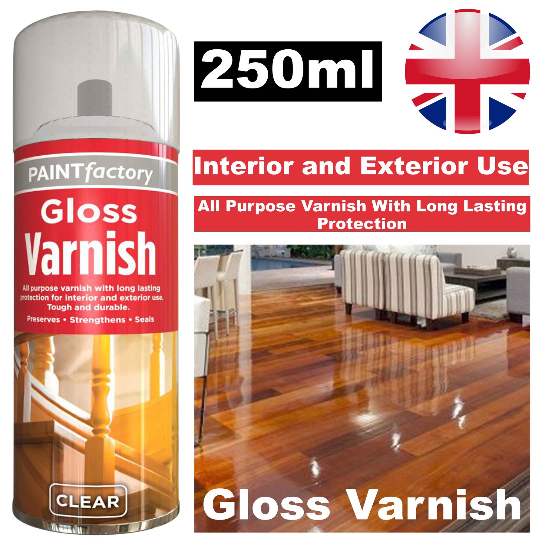 Paint Factory Clear Gloss Varnish Spray 250ml Spray Paint