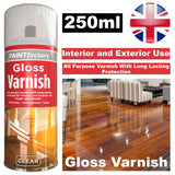 Paint Factory Clear Gloss Varnish Spray 250ml Spray Paint