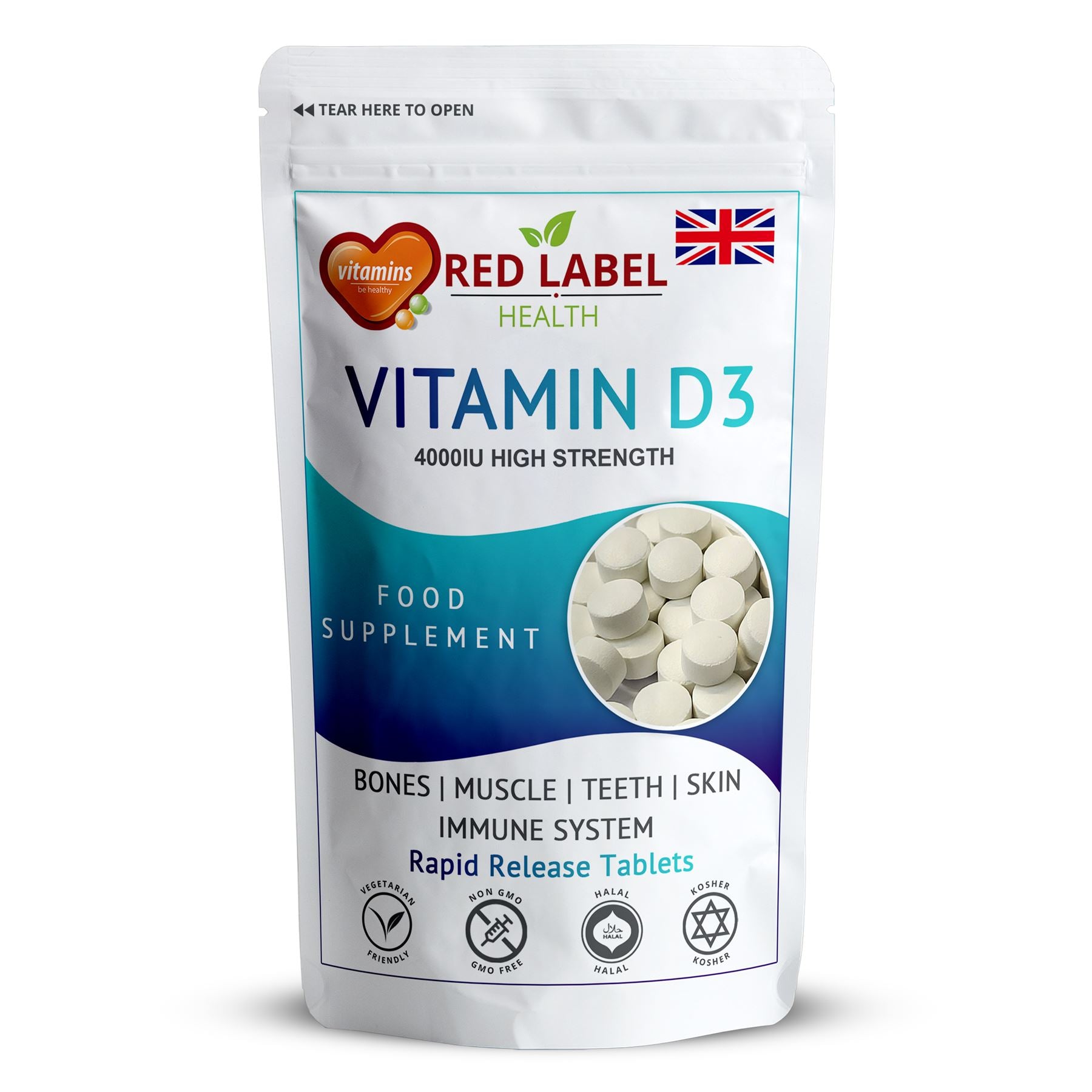 Vitamin D3 4000IU - 200 Tablets Vitamin D3