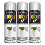 3X Paint Factory White Gloss Spray Paint 250ml Spray Paint