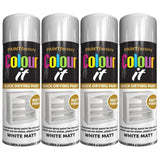 4X Paint Factory White Matt Spray Paint 250ml Spray Paint