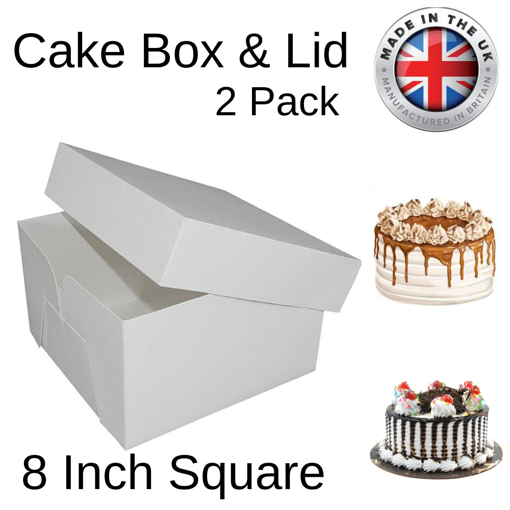 2X Cake Box 8"(8" Lid & 8" Base) Cake Box