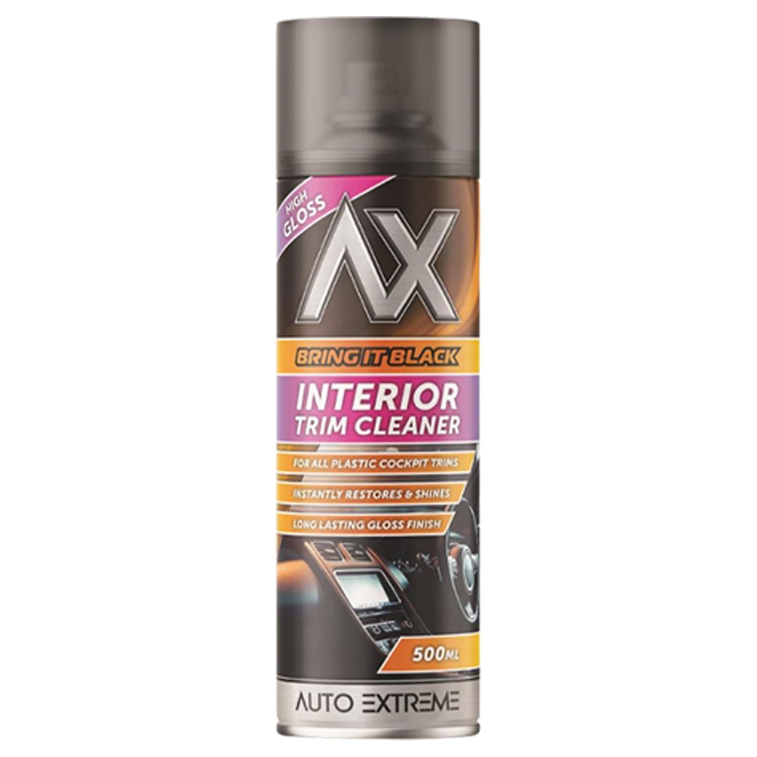 1X - Bring it Black Gloss Interior Trim Cleaner Spray 500ml Spray Paint