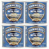 4X Hammerite Smooth Gold Paint 250ml Tin Paint