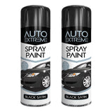 2X Auto Extreme Black Satin Spray Paint 250ml Spray Paint