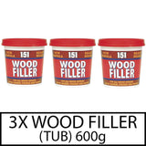 3X Wood Filler Ready Mixed Tub 600G Wood Filler