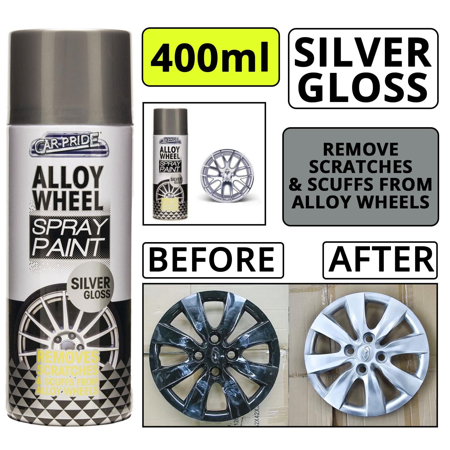 Alloy Wheel Silver Gloss Spray 400ml Spray Paint