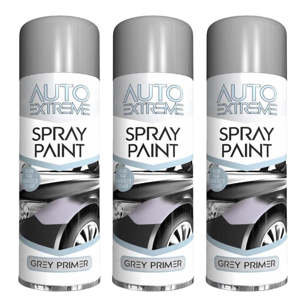 3X Auto Extreme Grey Primer Spray Paint 250ml Spray Paint