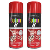 2X Paint Factory Cherry Red Gloss Spray Paint 400ml Spray Paint