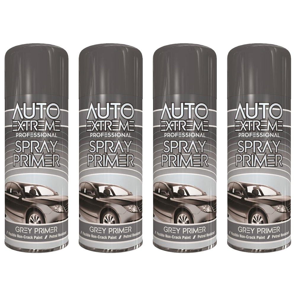4X Auto Extreme Grey Primer Spray 400ml Spray Paint
