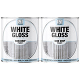 2X White Gloss Non-Drip Paint 300ml Tin Paint