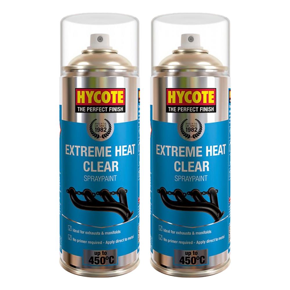 2X Hycote Extreme Heat Clear Spray Paint 400ml Spray Paint