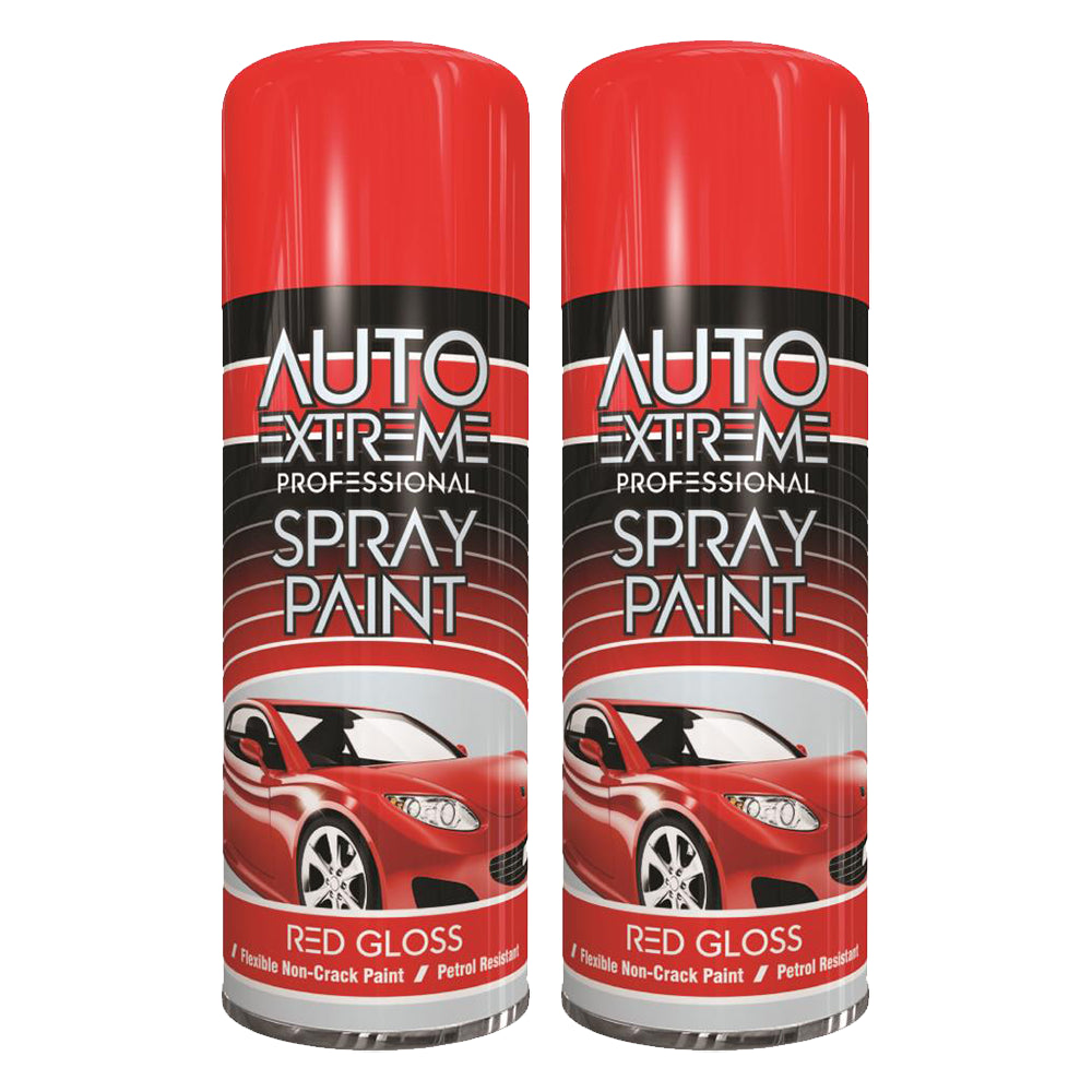 2X Auto Extreme Red Spray Paint 400ml Spray Paint