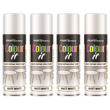 4X Paint Factory White Matt Spray Paint 250ml