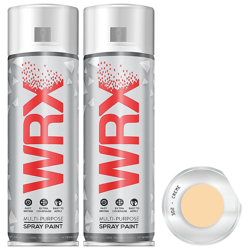 2X WRX Flat Creme Acrylic Spray Paint 400ml Spray Paint
