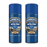 2X Hammerite Smooth Blue Spray Paint 400ml Spray Paint