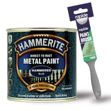 Hammerite Hammered Blue Metal Paint 250ml With 1" Paint Brush
