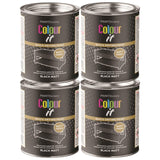 4X Paint Factory Black Matt Tin Paint 300ml Tin Paint