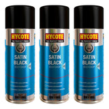 3X Hycote Bodyshop Satin Black Spray Paint 400ml Spray Paint