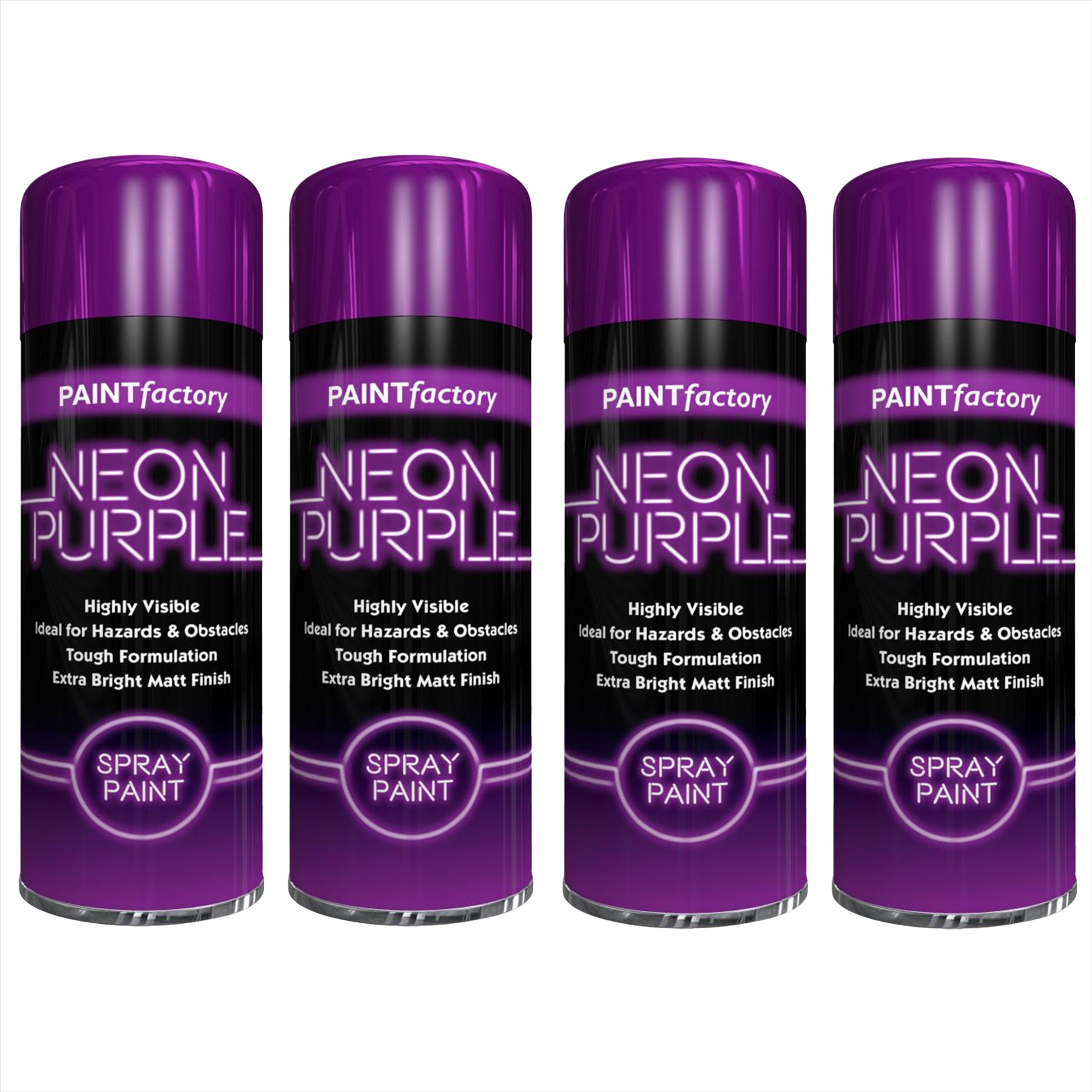 4X Paint Factory Purple Fluorescent Neon Spray Paint 200ml Spray Paint