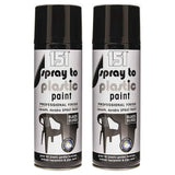 2X 151 Spray To Plastic Paint Black Gloss 400ml Spray Paint