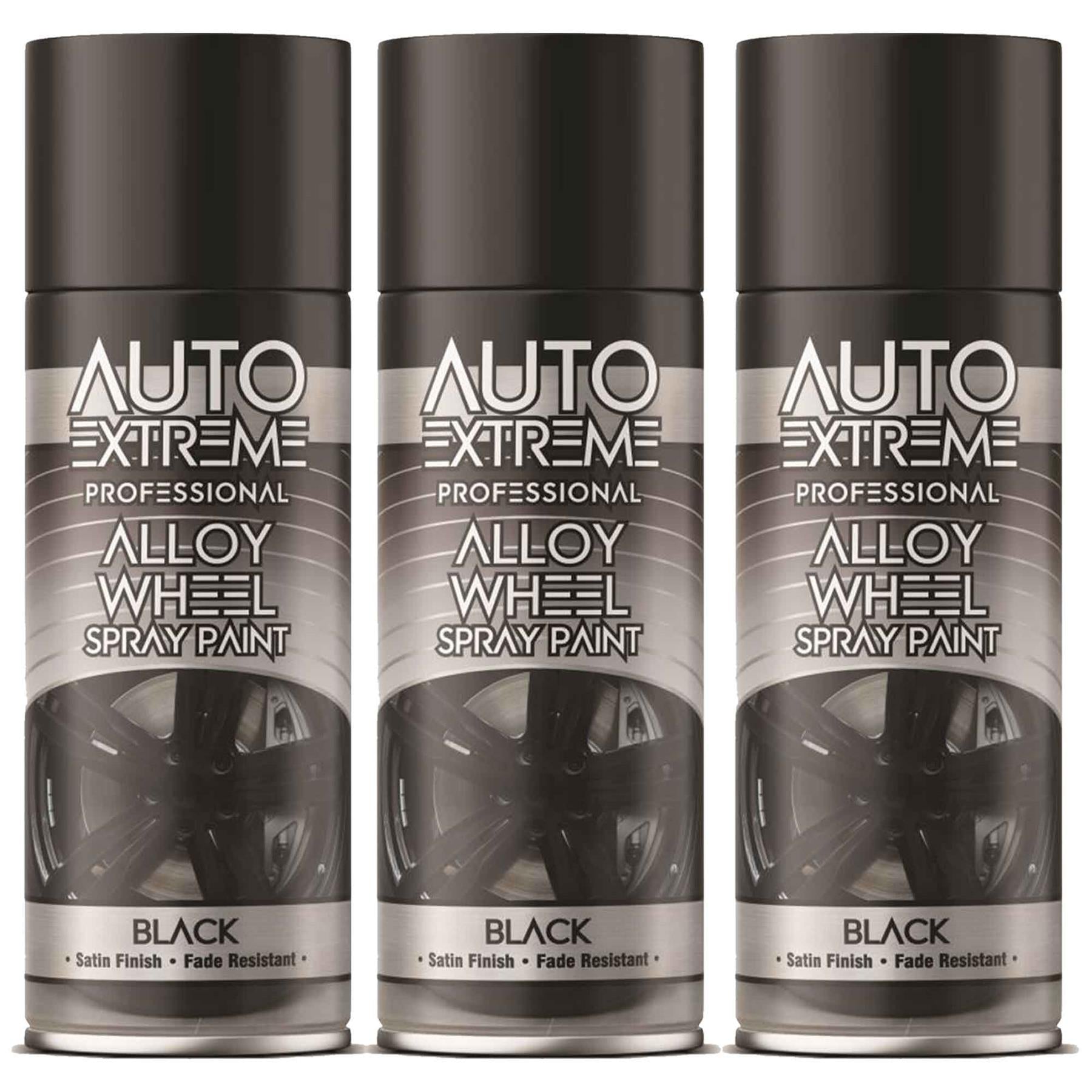 3X Auto Extreme Black Alloy Wheel Spray Paint 400ml Spray Paint