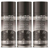 3X Auto Extreme Black Alloy Wheel Spray Paint 400ml Spray Paint