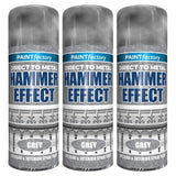 3X Paint Factory Grey Hammered Spray Paint 400ml Spray Paint
