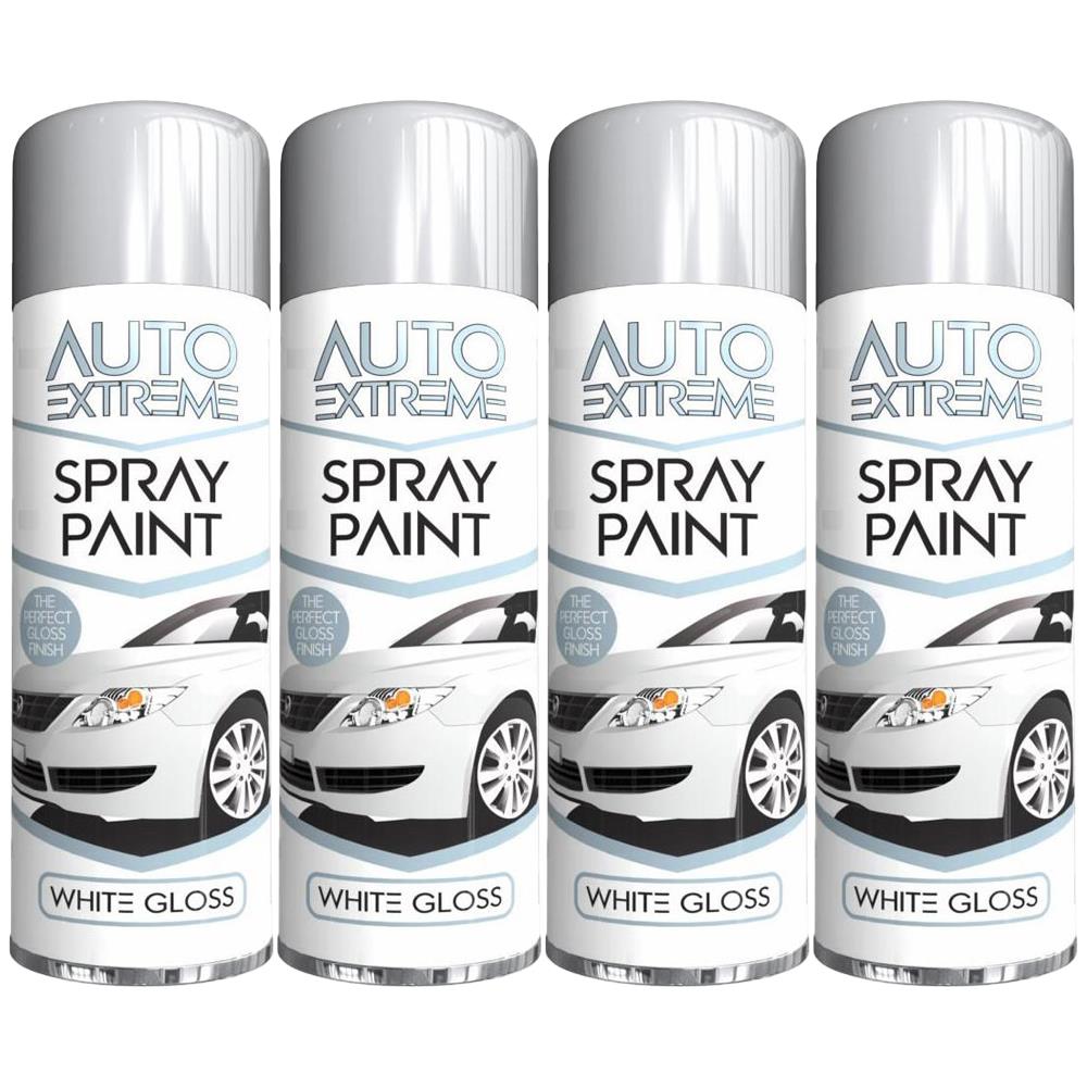 4X Auto Extreme White Gloss Spray Paint 250ml Spray Paint