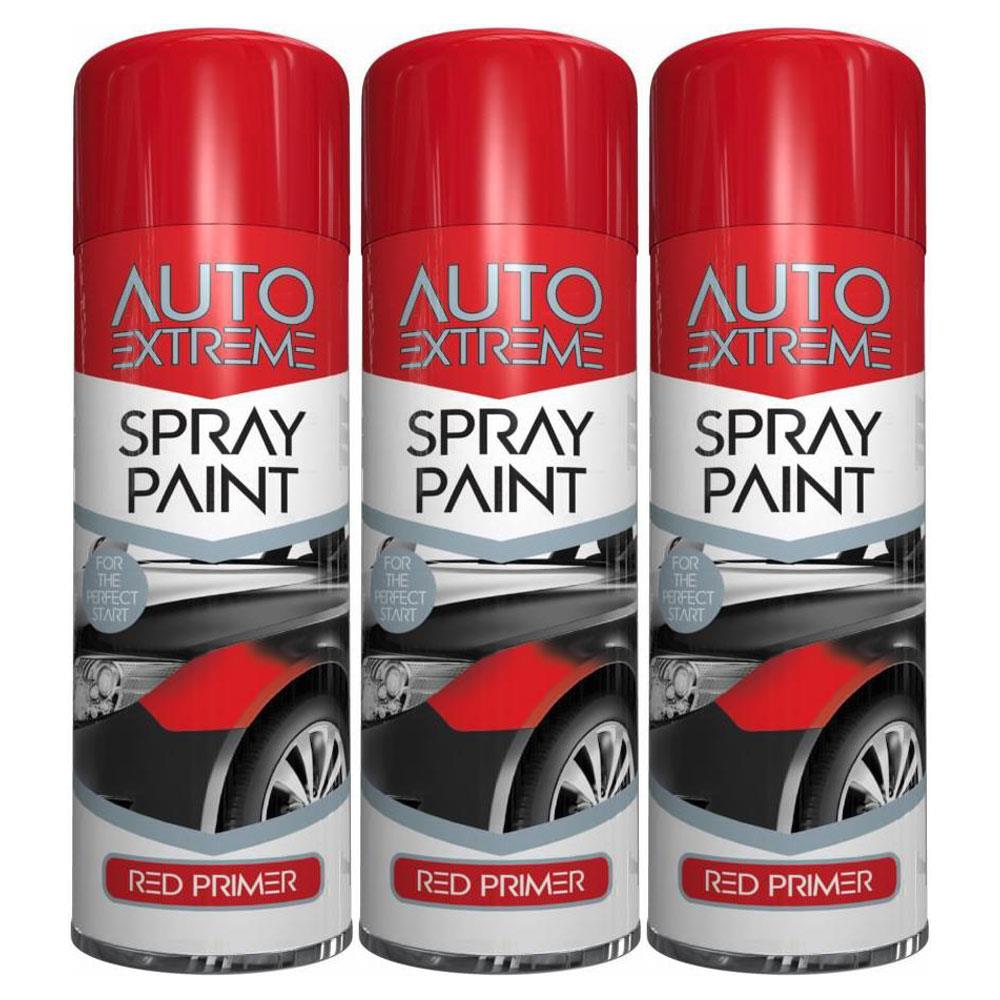 3X Auto Extreme Red Primer Paint 250ml Spray Paint