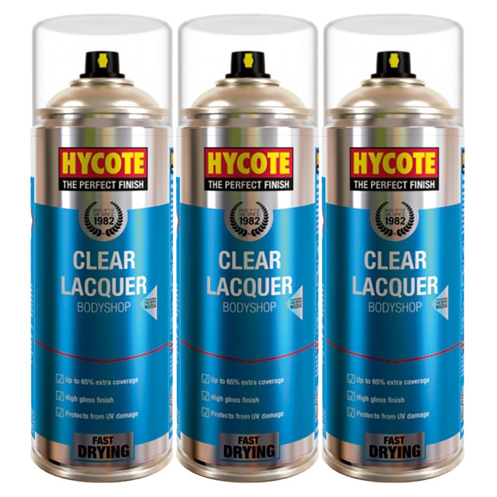 3X Hycote Bodyshop Clear Lacquer Spray Paint 400ml Spray Paint