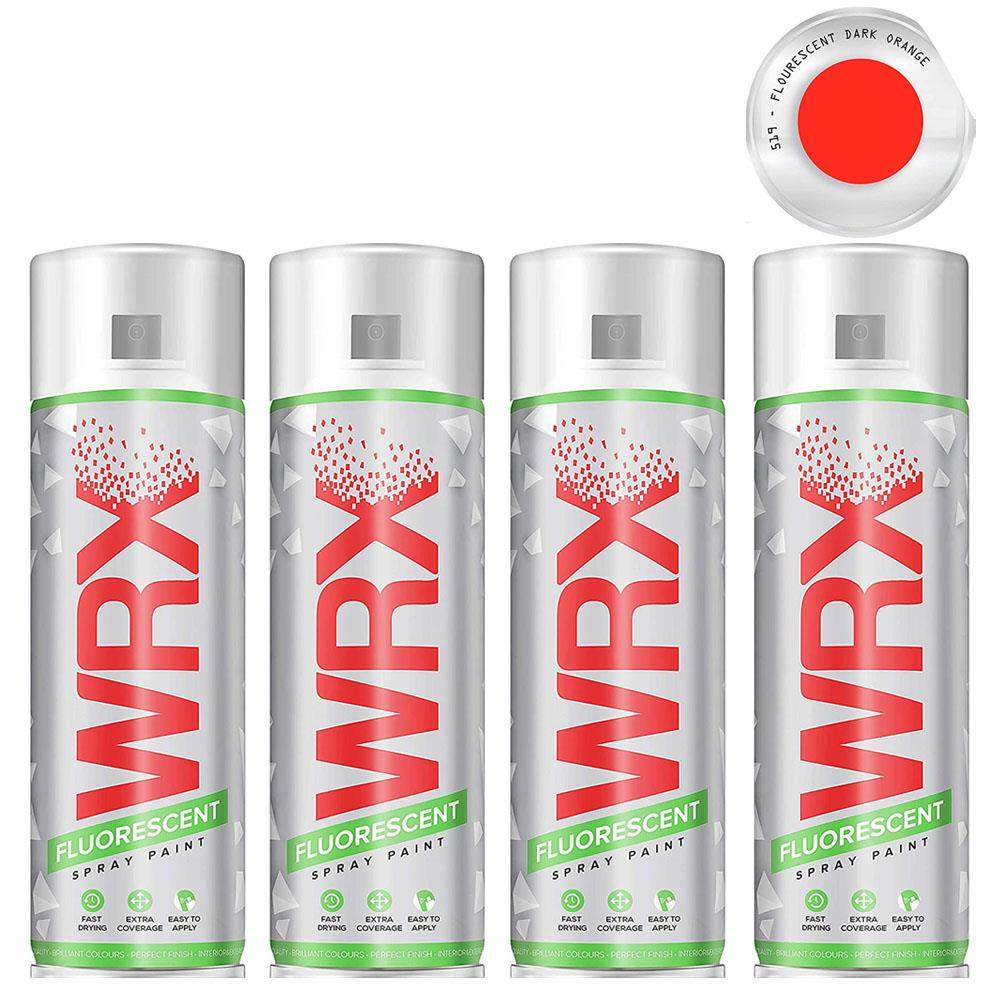 4X WRX Fluorescent Dark Orange Spray Paint 400ml Spray Paint