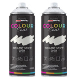 2X Elegant Snow RAL 9012 Satin Spray Paint 400ml